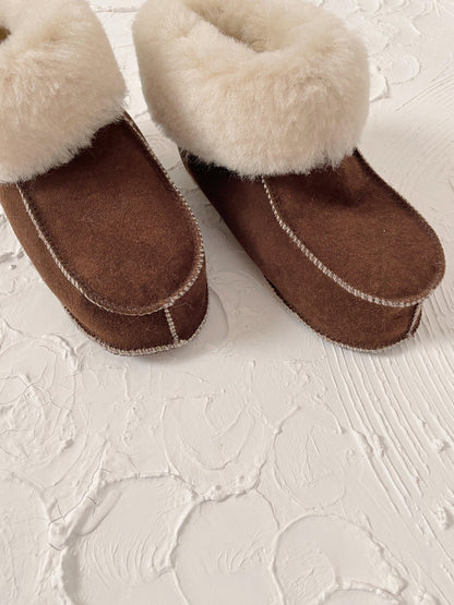 Adult Natural Sheepskin Boots - Brown-3