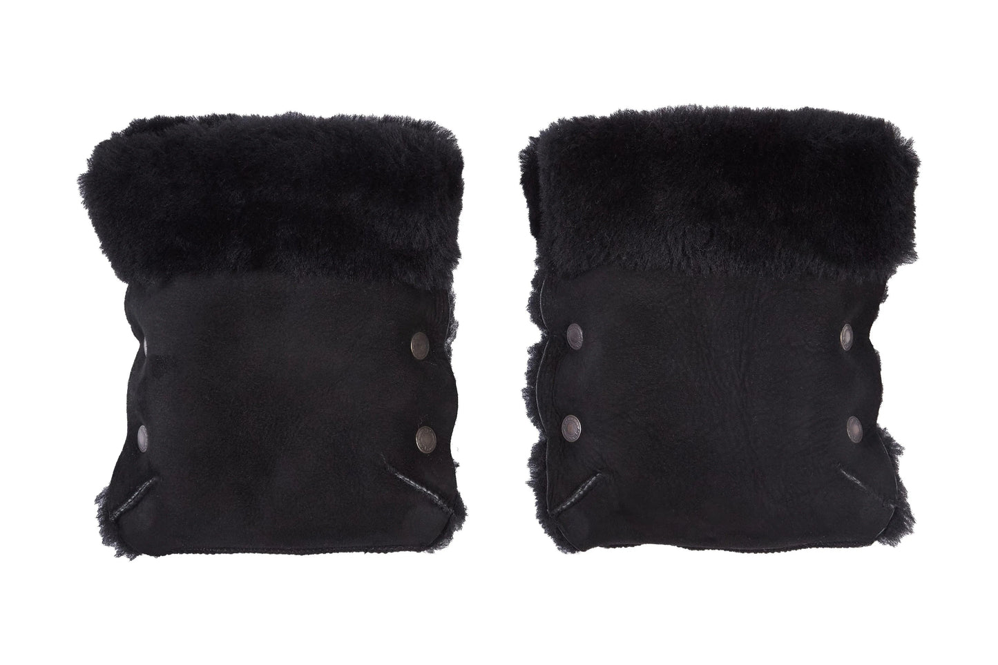 Black Natural Lambskin Stroller Hand Muffs-0