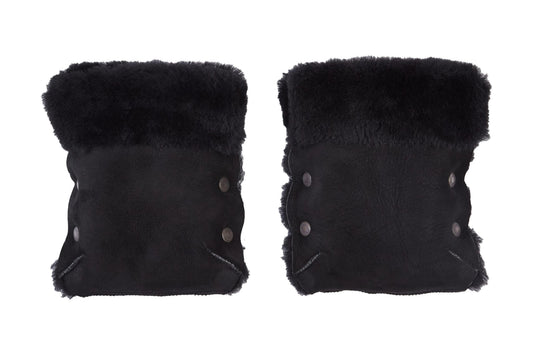 Black Natural Lambskin Stroller Hand Muffs-0