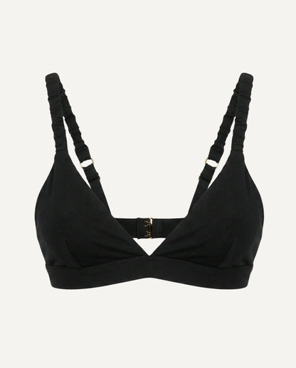 Merino Wool Bra – Black | Natural Wireless Support