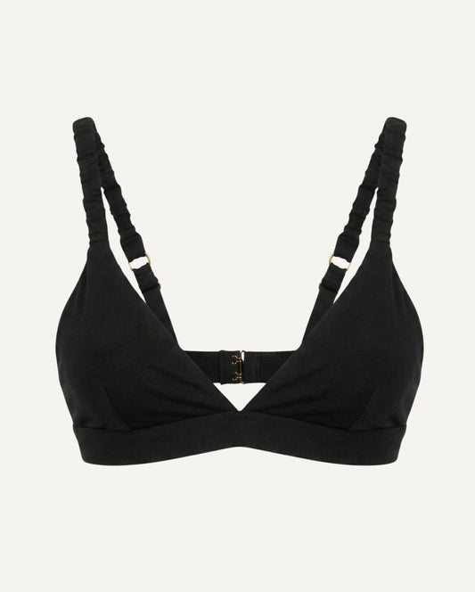 Merino Wool Bra – Black | Natural Wireless Support