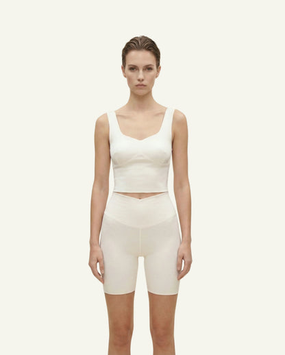 Women's Silk Bike Shorts - White